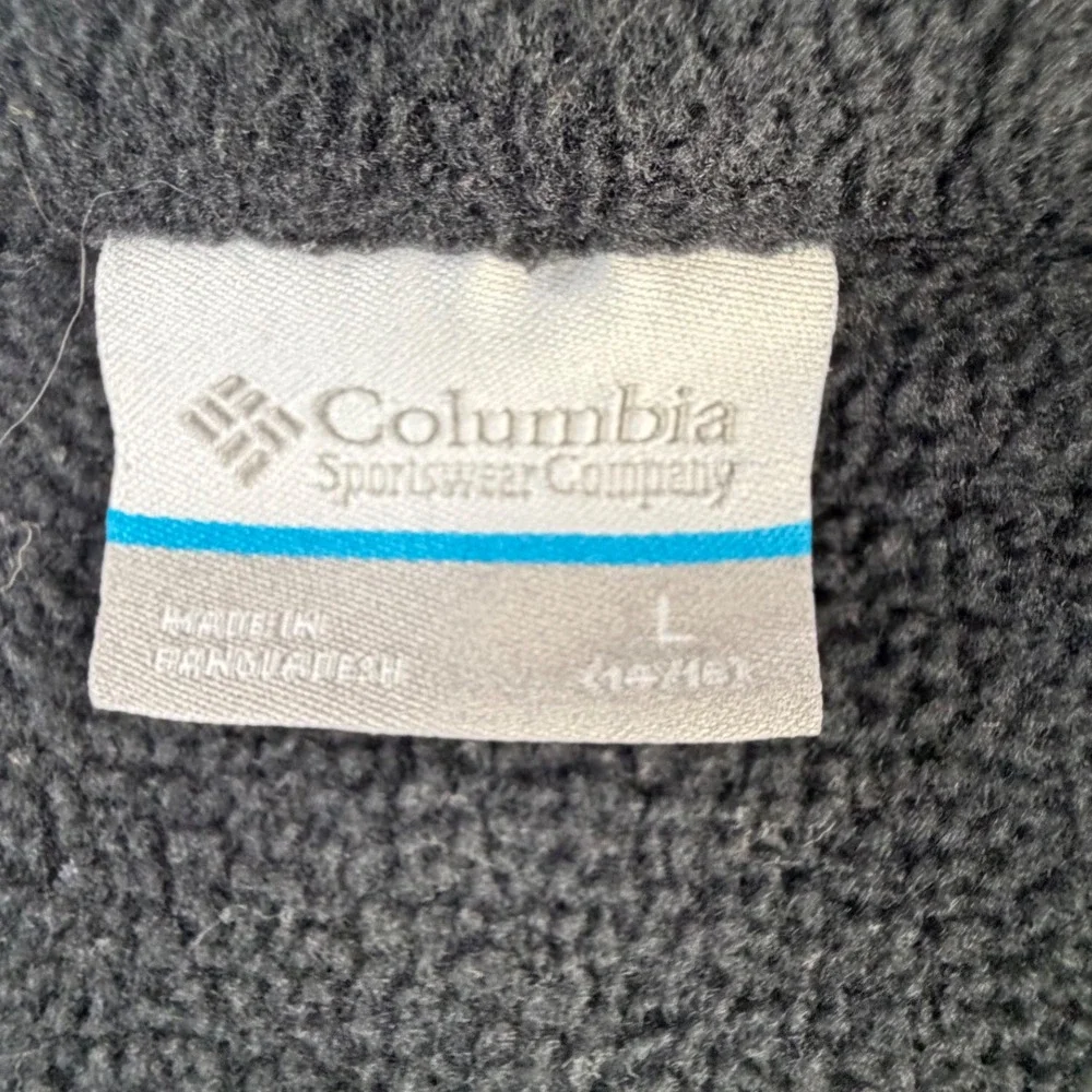 Columbia Steens Mountain Black Fleece Full Zip Vest Youth Large 14/16 Outdoors